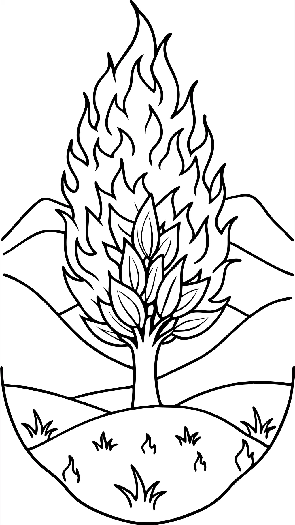 coloriage de brousse en feu